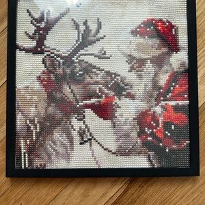 Festive Santa and Reindeer Wall Art